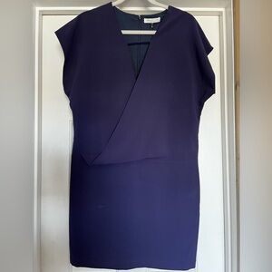 Halston Heritage Asymmetrical Navy Dress